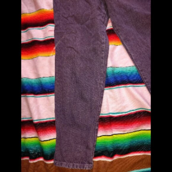 Vintage 90s Lorielle Purple Denim High Waist Women's Size 13/14 Tapered Jeans. - Picture 4 of 10